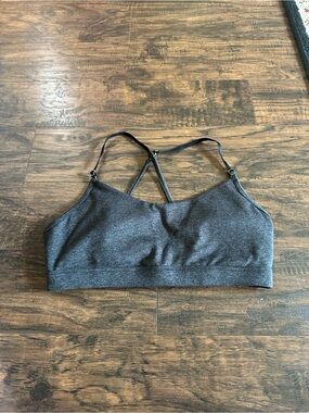 P'tula Charcoal Gray Seamless Strappy Sports Bralette